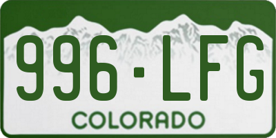 CO license plate 996LFG