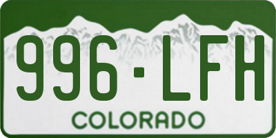 CO license plate 996LFH