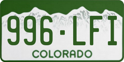 CO license plate 996LFI