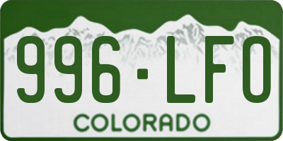 CO license plate 996LFO