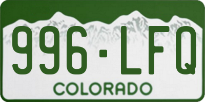 CO license plate 996LFQ