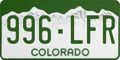 CO license plate 996LFR