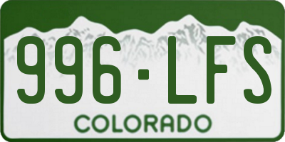 CO license plate 996LFS