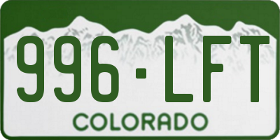 CO license plate 996LFT