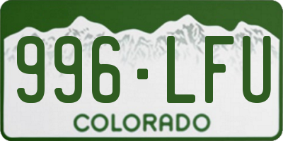 CO license plate 996LFU