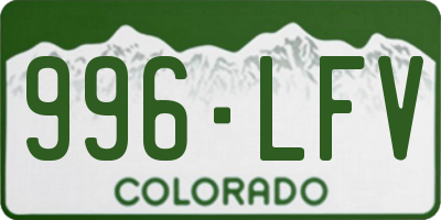 CO license plate 996LFV