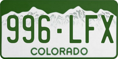 CO license plate 996LFX