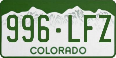 CO license plate 996LFZ