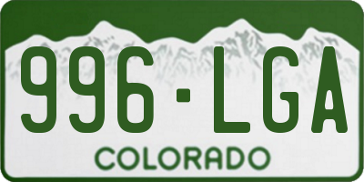 CO license plate 996LGA