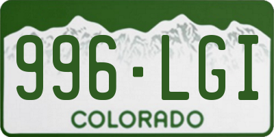 CO license plate 996LGI