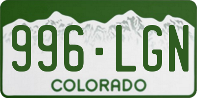 CO license plate 996LGN