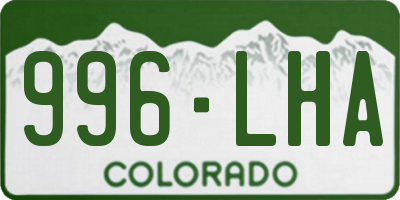 CO license plate 996LHA