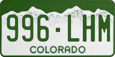 CO license plate 996LHM
