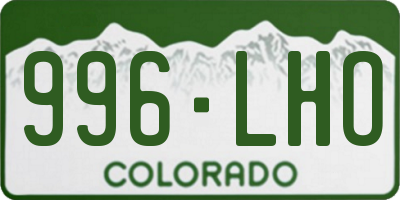 CO license plate 996LHO