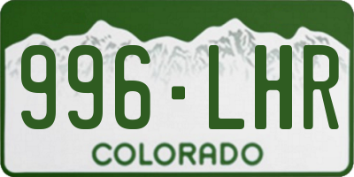 CO license plate 996LHR