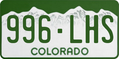 CO license plate 996LHS