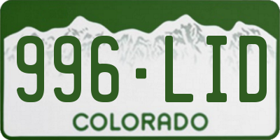 CO license plate 996LID