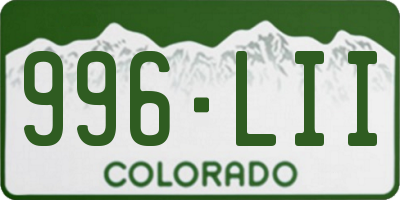 CO license plate 996LII
