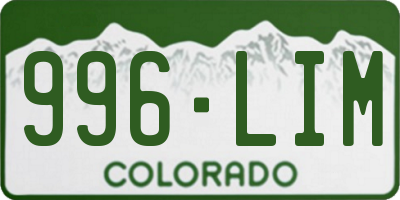 CO license plate 996LIM