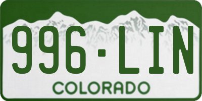 CO license plate 996LIN