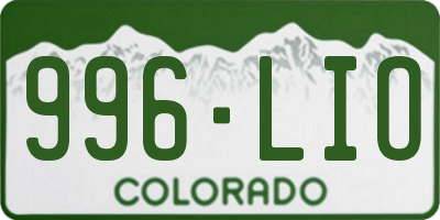CO license plate 996LIO