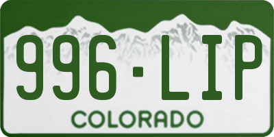 CO license plate 996LIP