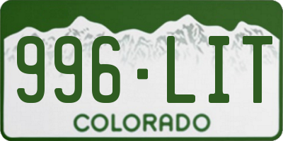 CO license plate 996LIT
