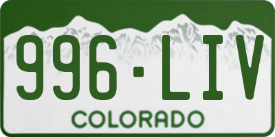 CO license plate 996LIV