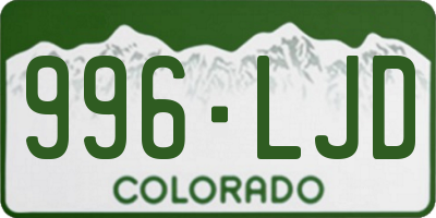 CO license plate 996LJD