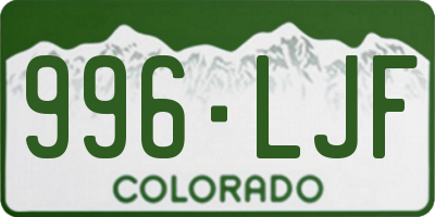 CO license plate 996LJF