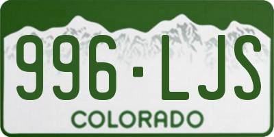 CO license plate 996LJS