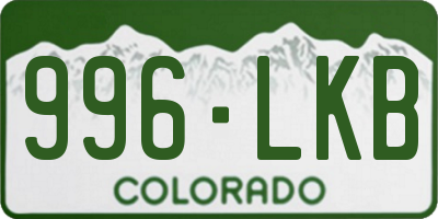 CO license plate 996LKB