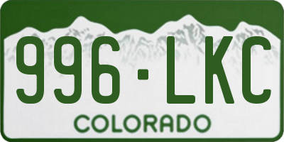 CO license plate 996LKC