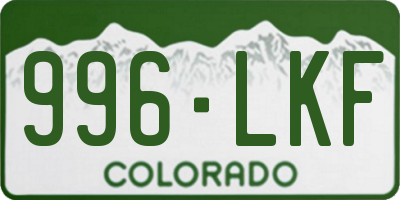 CO license plate 996LKF