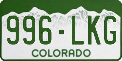 CO license plate 996LKG