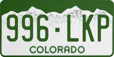 CO license plate 996LKP