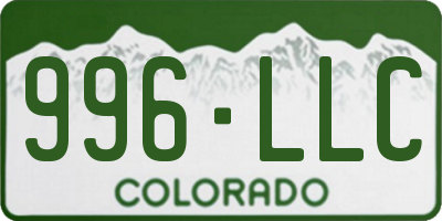CO license plate 996LLC