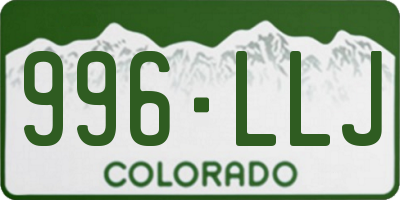 CO license plate 996LLJ