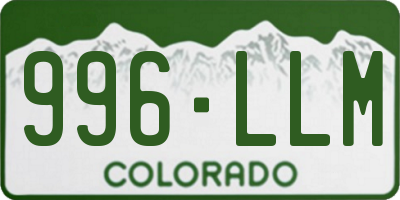 CO license plate 996LLM