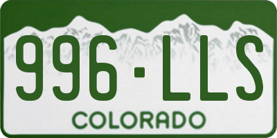 CO license plate 996LLS