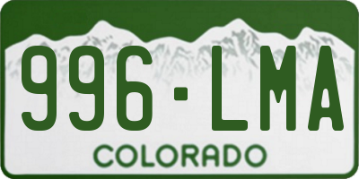 CO license plate 996LMA