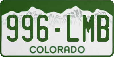 CO license plate 996LMB