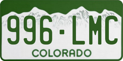 CO license plate 996LMC
