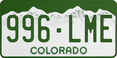 CO license plate 996LME