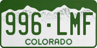 CO license plate 996LMF
