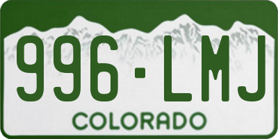 CO license plate 996LMJ
