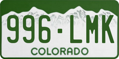 CO license plate 996LMK