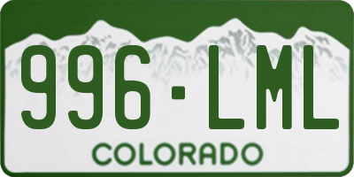 CO license plate 996LML