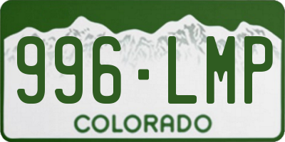 CO license plate 996LMP