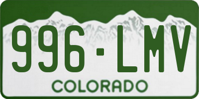 CO license plate 996LMV